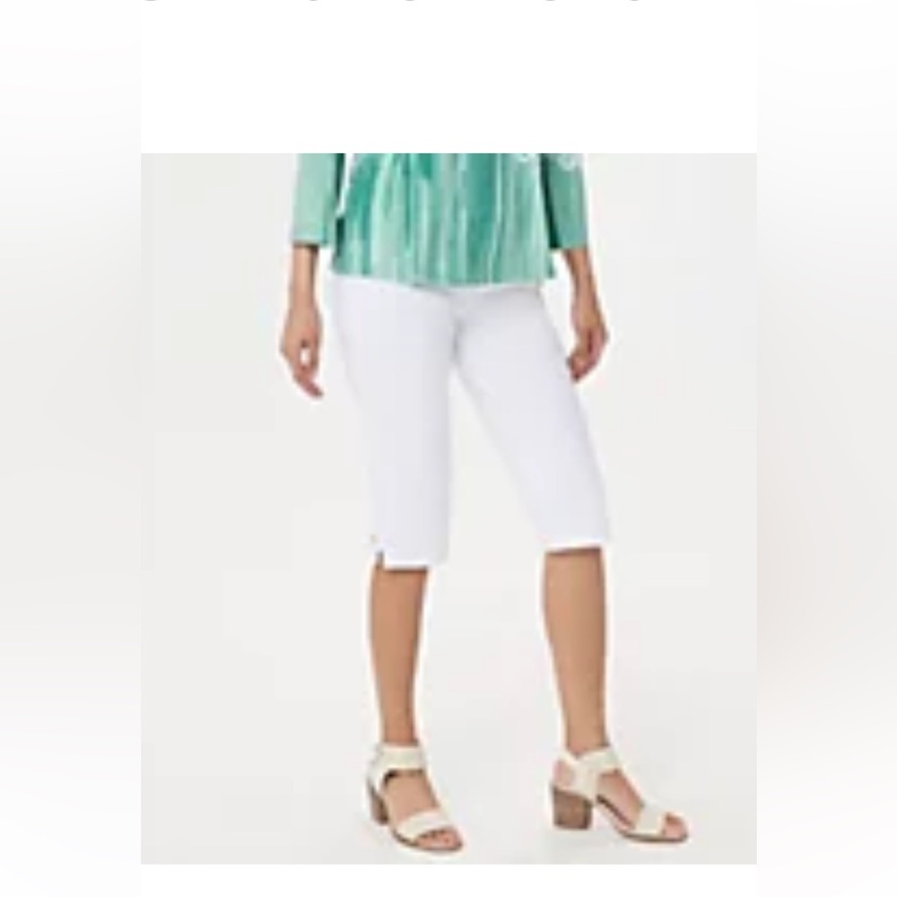 NWT: Bob Mackie Cotton Ponte Pedal Pushers Pull-On Pants
